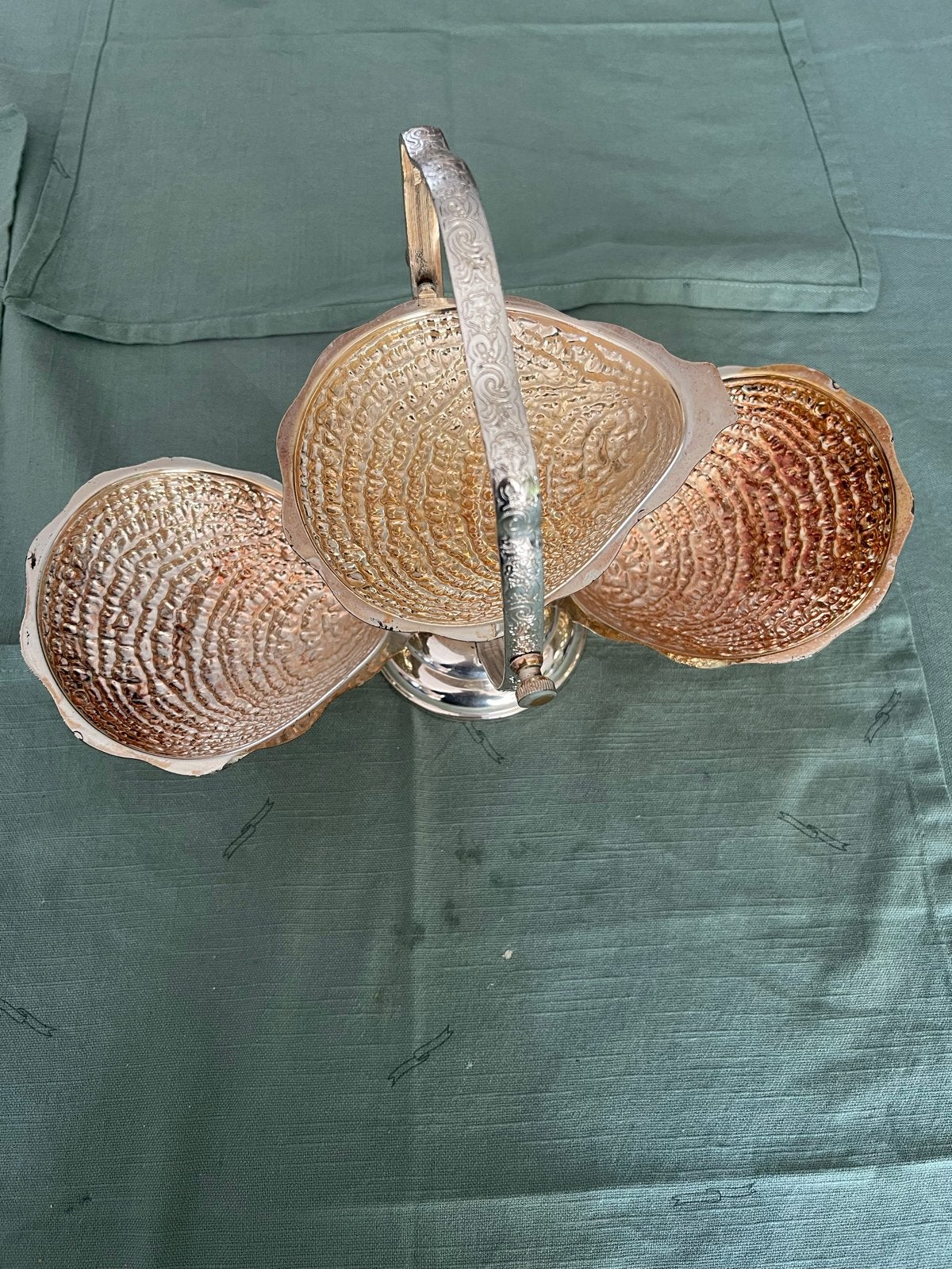 vintage verzilverde etagère met oesterschelpen, Antiek en Kunst, Ophalen of Verzenden