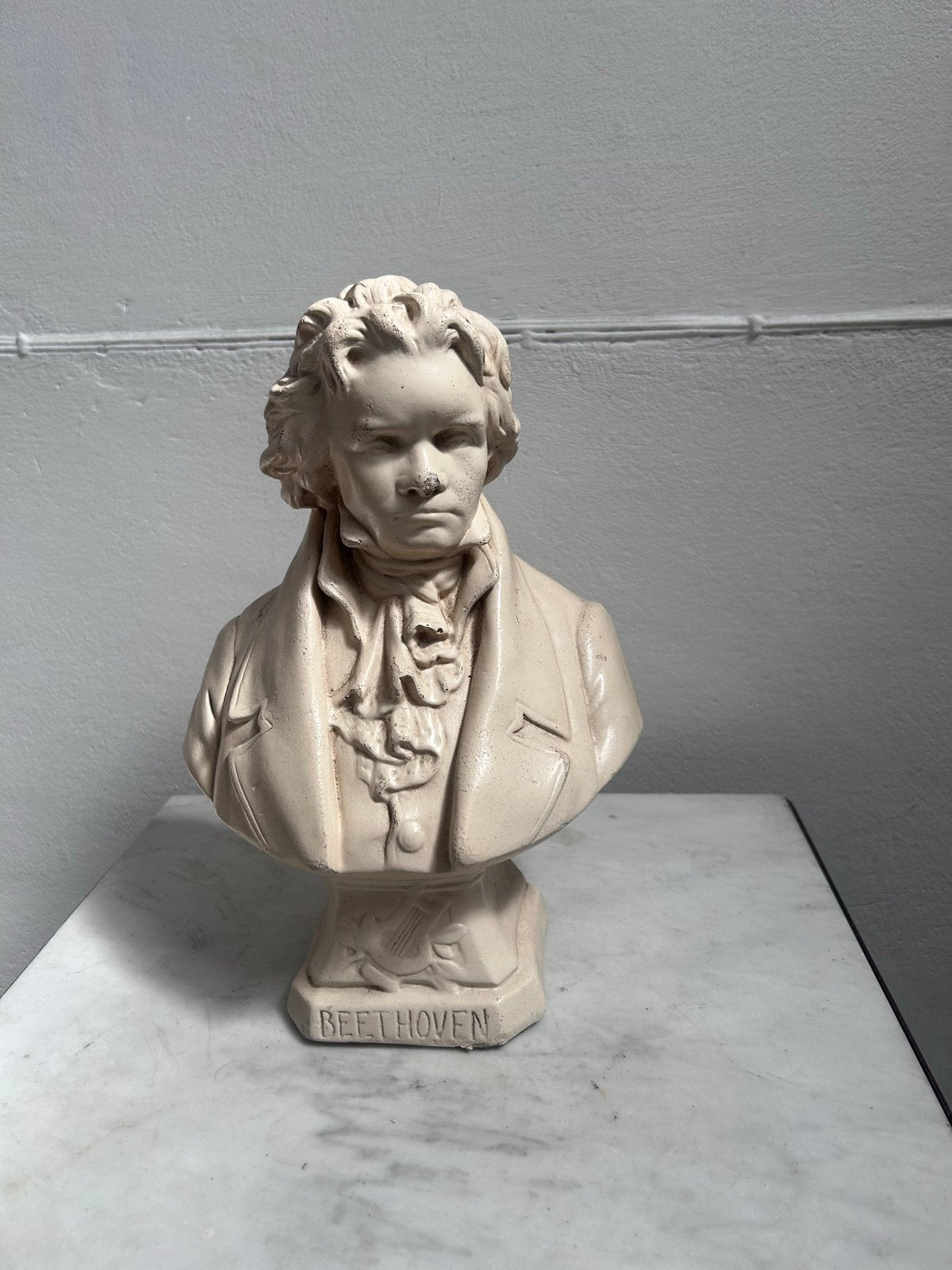 Vintage buste Ludwig van Beethoven - Klassiek gipsen beeld, Antiek en Kunst, Ophalen of Verzenden