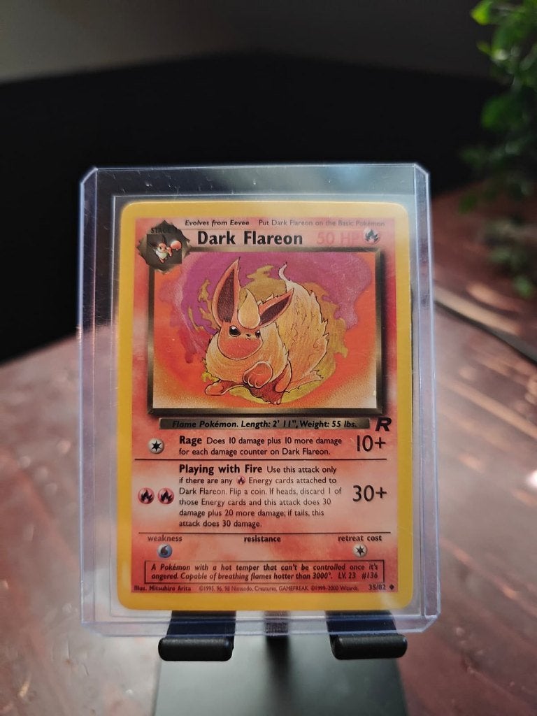 Vintage Pokemon Kaart Dark Flareon 35/82 - Team Rocket, Verzenden, Zo goed als nieuw, Losse kaart