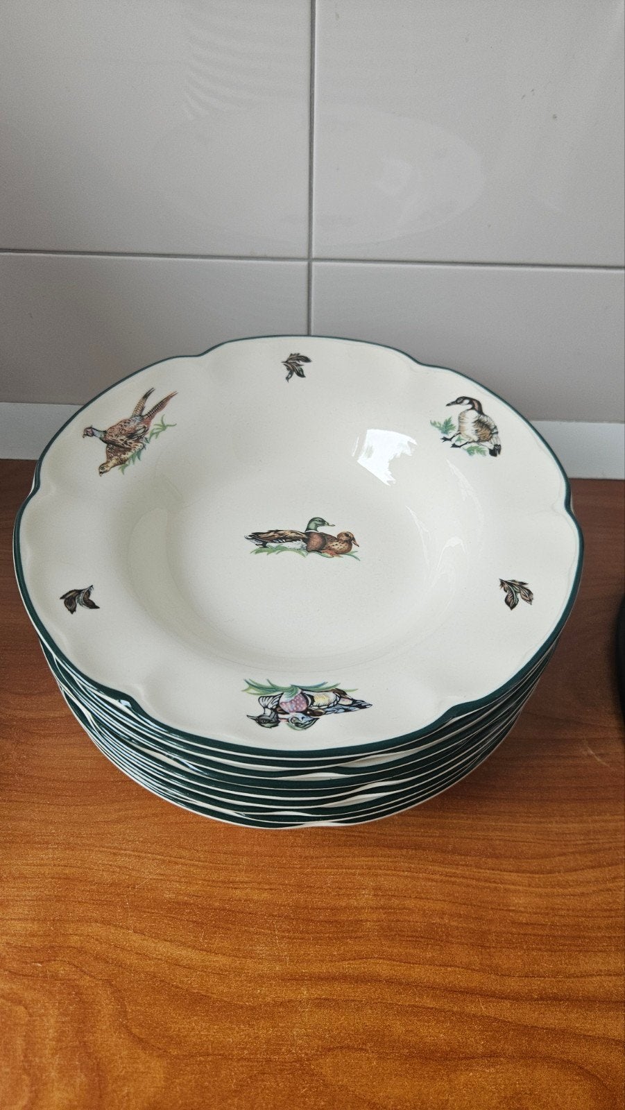 8 diepe borden Johnson Bros SINTON 1883, 22cm doorsnede, Ophalen, Gebruikt, Overige merken, Keramiek