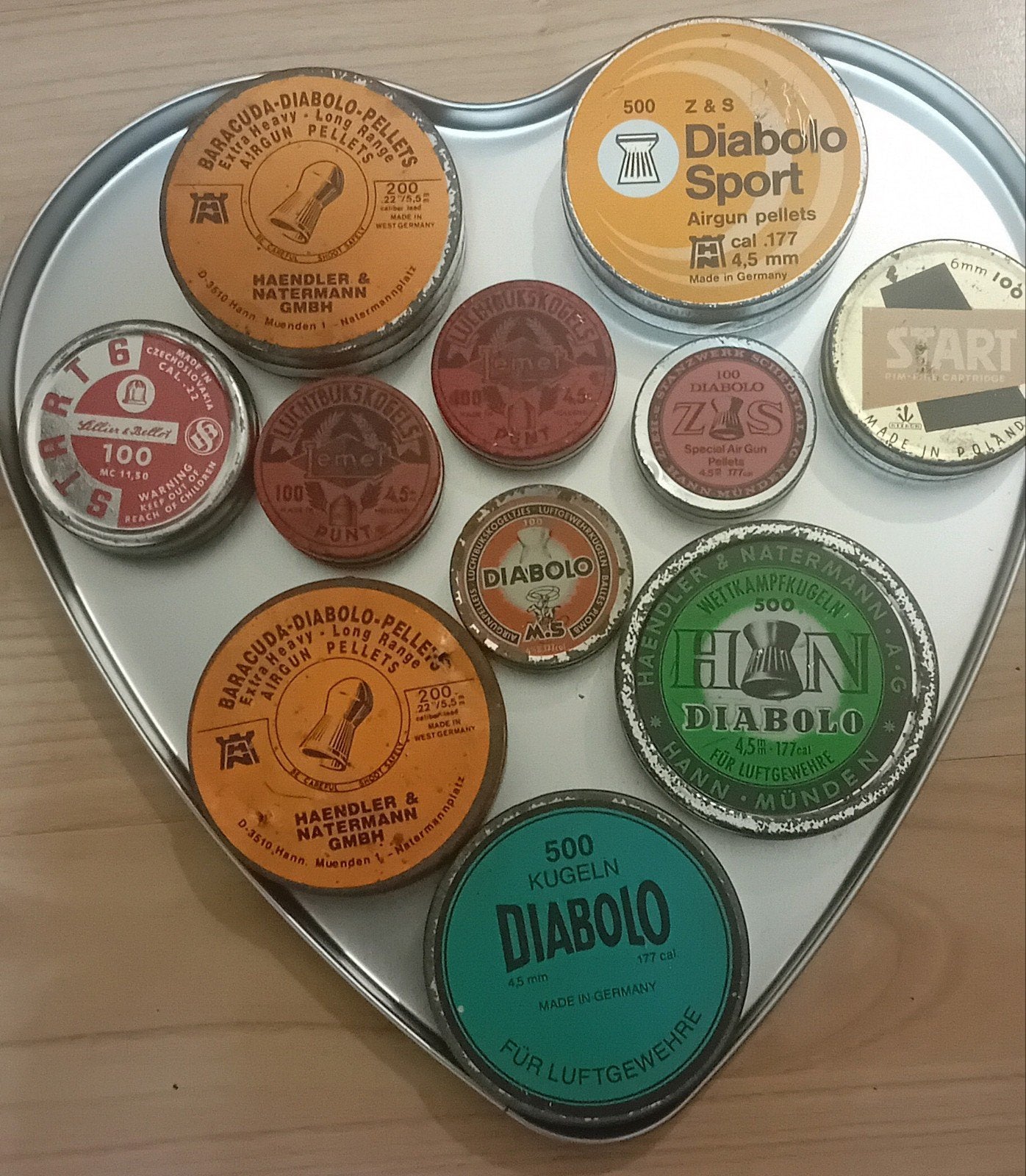 vintage doosjes luchtbuks kogeltjes leeg, Ophalen of Verzenden