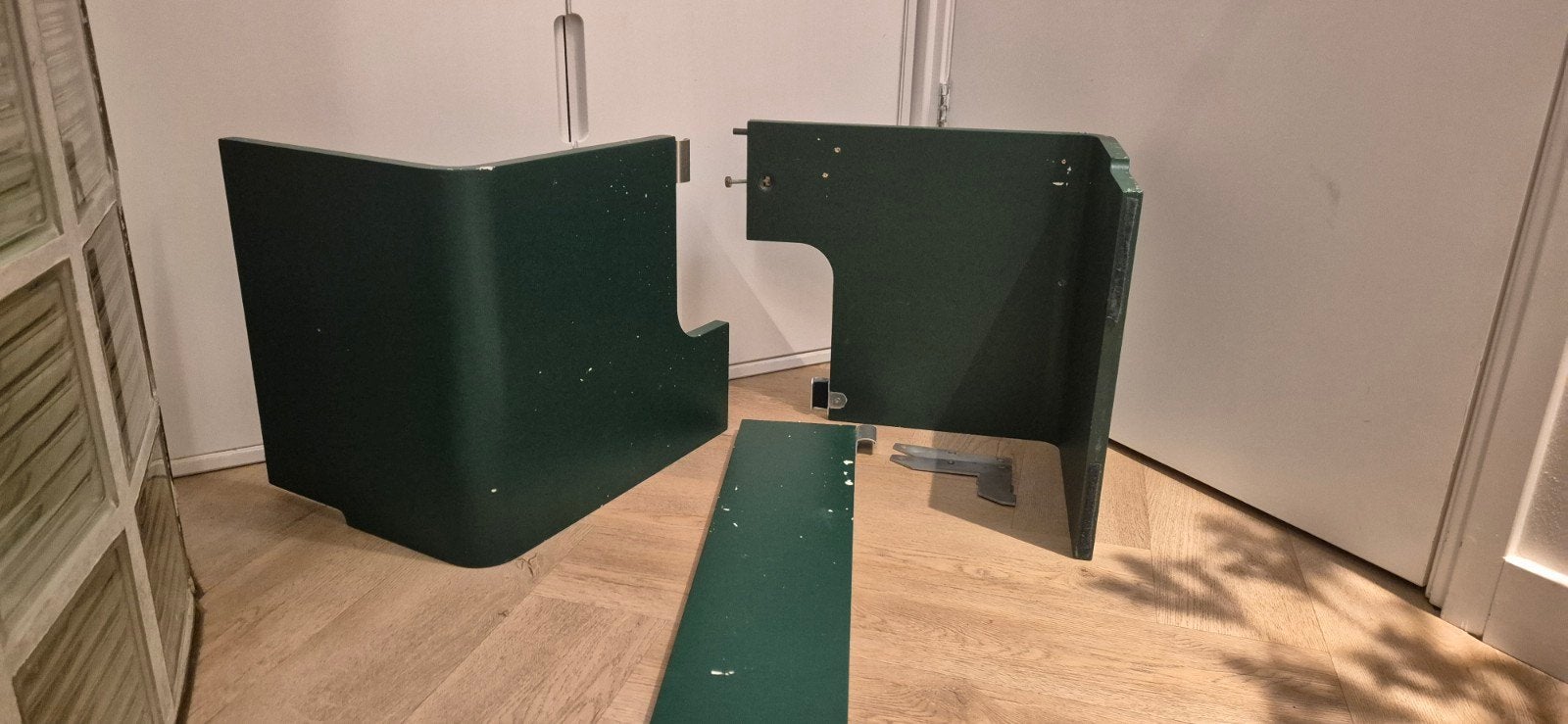 Auping Auronde 34,5 nachtkastjes + plank hoofdeinde, Ophalen, Gebruikt, Minder dan 45 cm, Minder dan 55 cm