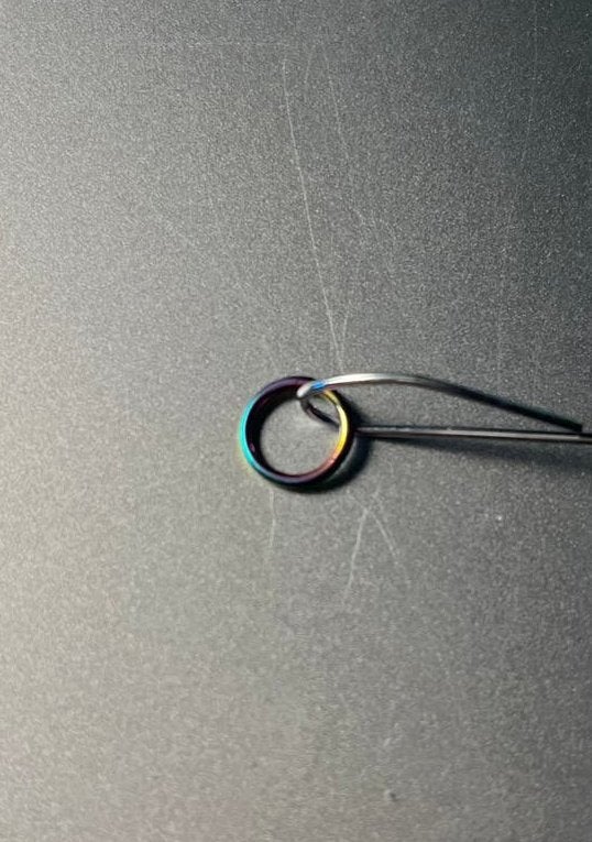 rainbow color ring 16g 1.2*7mm, Ophalen of Verzenden, Zo goed als nieuw, Staal, Overige typen