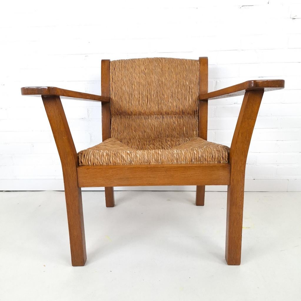 Vintage Worpswede fauteuil Willi Ohler voor Erich Schultz, Huis en Inrichting, Ophalen, Gebruikt, 75 tot 100 cm, X