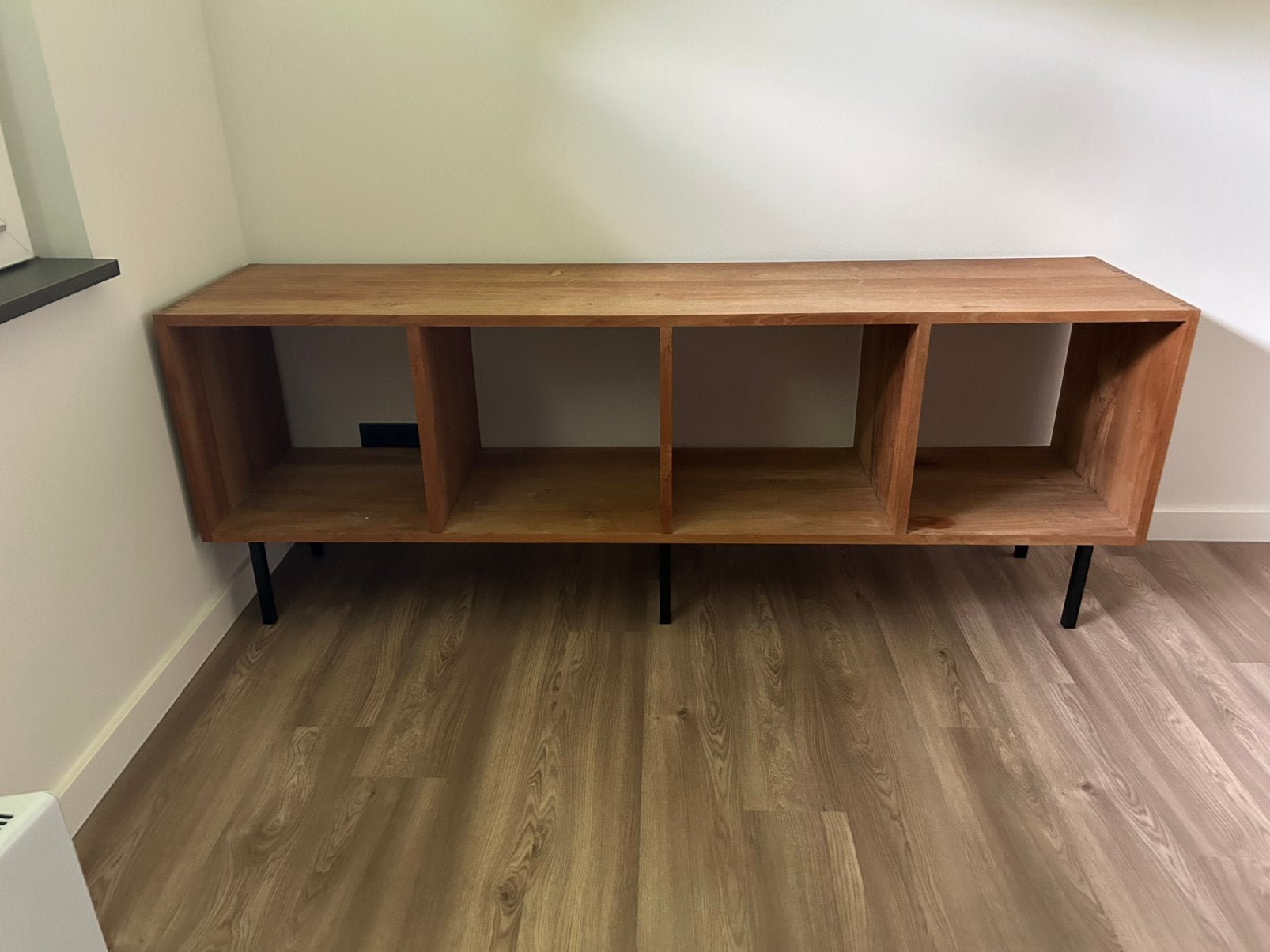 Teak houten vakkenkast, Ophalen, Gebruikt, 150 tot 200 cm, Teakhout
