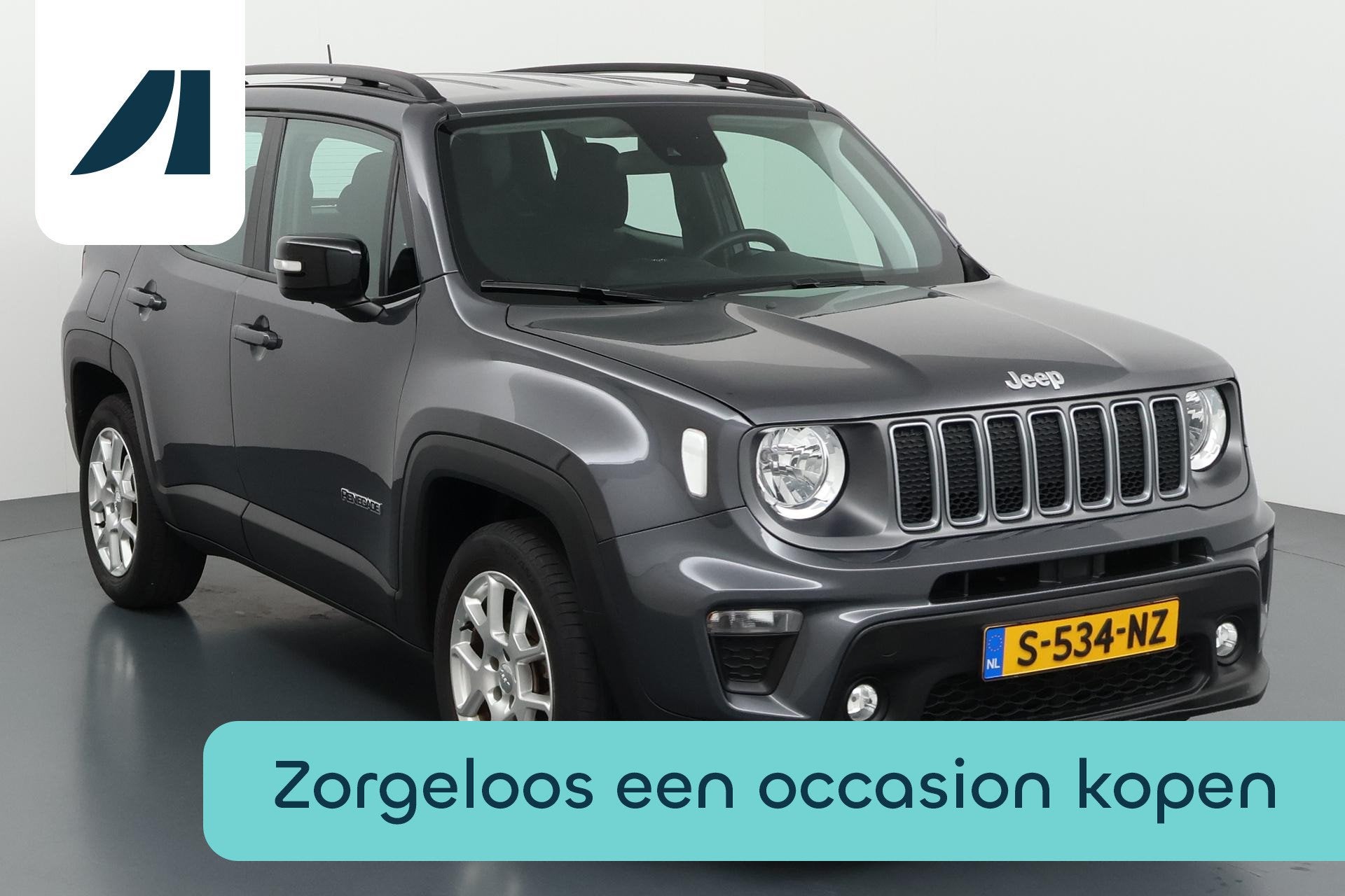 Jeep Renegade 1.5T e-Hybrid Limited Compact avontuur met een, Auto's, Stof, Gebruikt, 4 cilinders, 129 pk