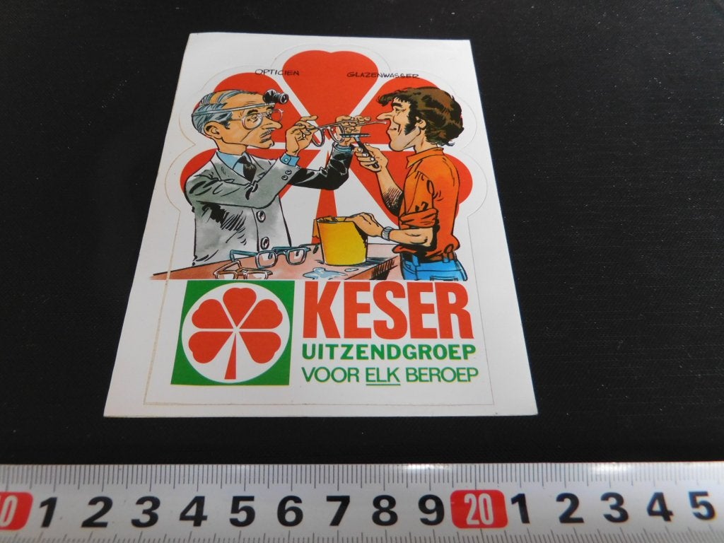 sticker KESER Uitzendgoep Opticien Glazenwasser, Verzamelen, Ophalen of Verzenden, Zo goed als nieuw