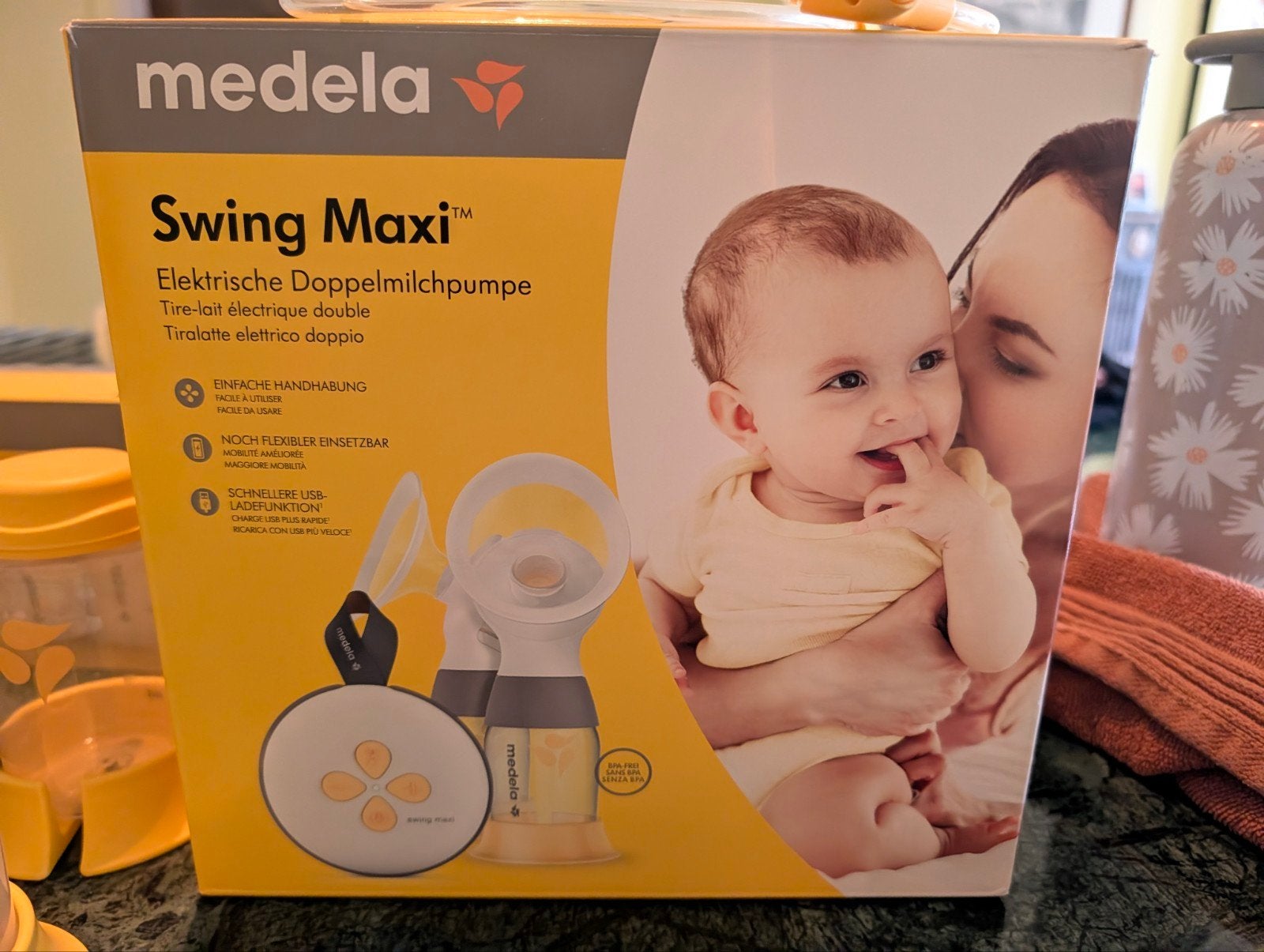 Medela Swing Maxi Dubbele Elektrische Borstkolf+Accessoires, Kinderen en Baby's, Ophalen of Verzenden, Zo goed als nieuw