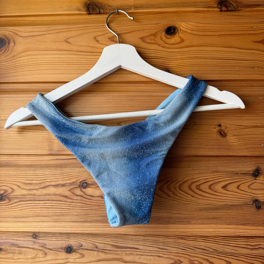 Calzedonia Bikini Broekje - Blauw met Glitters, maat xs/s, Blauw, Calzedonia, Ophalen of Verzenden, Zo goed als nieuw