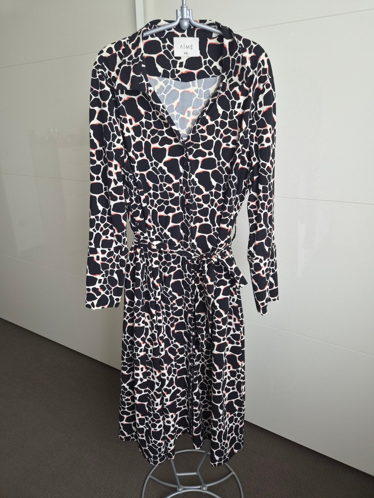 Aime Travelstof Jurk met Dierenprint - Maat XXL, Kleding | Dames, Jurken, Meerkleurig, Maat 46/48 (XL) of groter, Ophalen of Verzenden