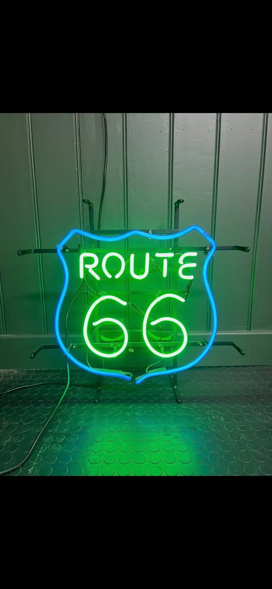 Route 66 Neon Verlichting - Iconische Wanddecoratie, Ophalen of Verzenden, Gebruikt