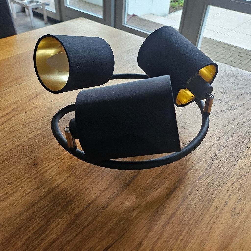 Set zwarte designerlampen - warm en sfeervol licht, Ophalen, Gebruikt, Modern, Plafondlamp