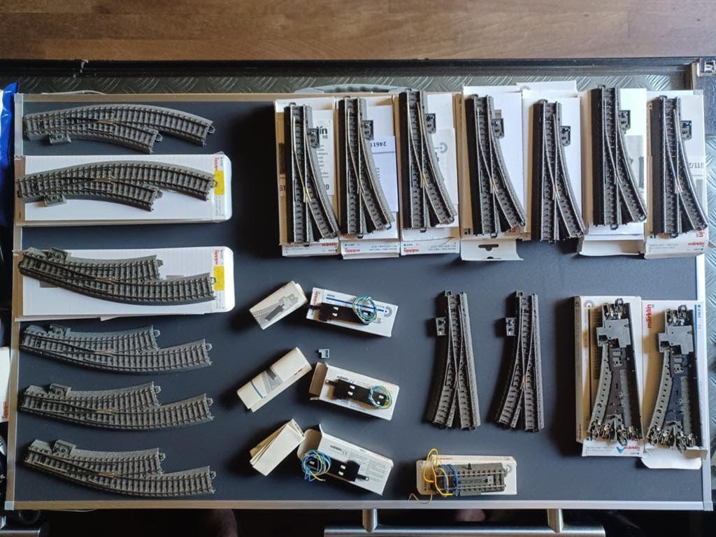 Marklin C-Rails, wissels recht/gebogen in 1 koop of per stuk, Hobby en Vrije tijd, Modeltreinen | H0, Wisselstroom, Gebruikt, Rails