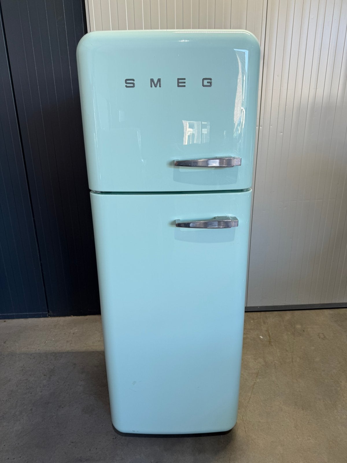Prachtige mintgroen smeg koelkast, Bella, 200 liter of meer, 60 cm of meer, Zo goed als nieuw