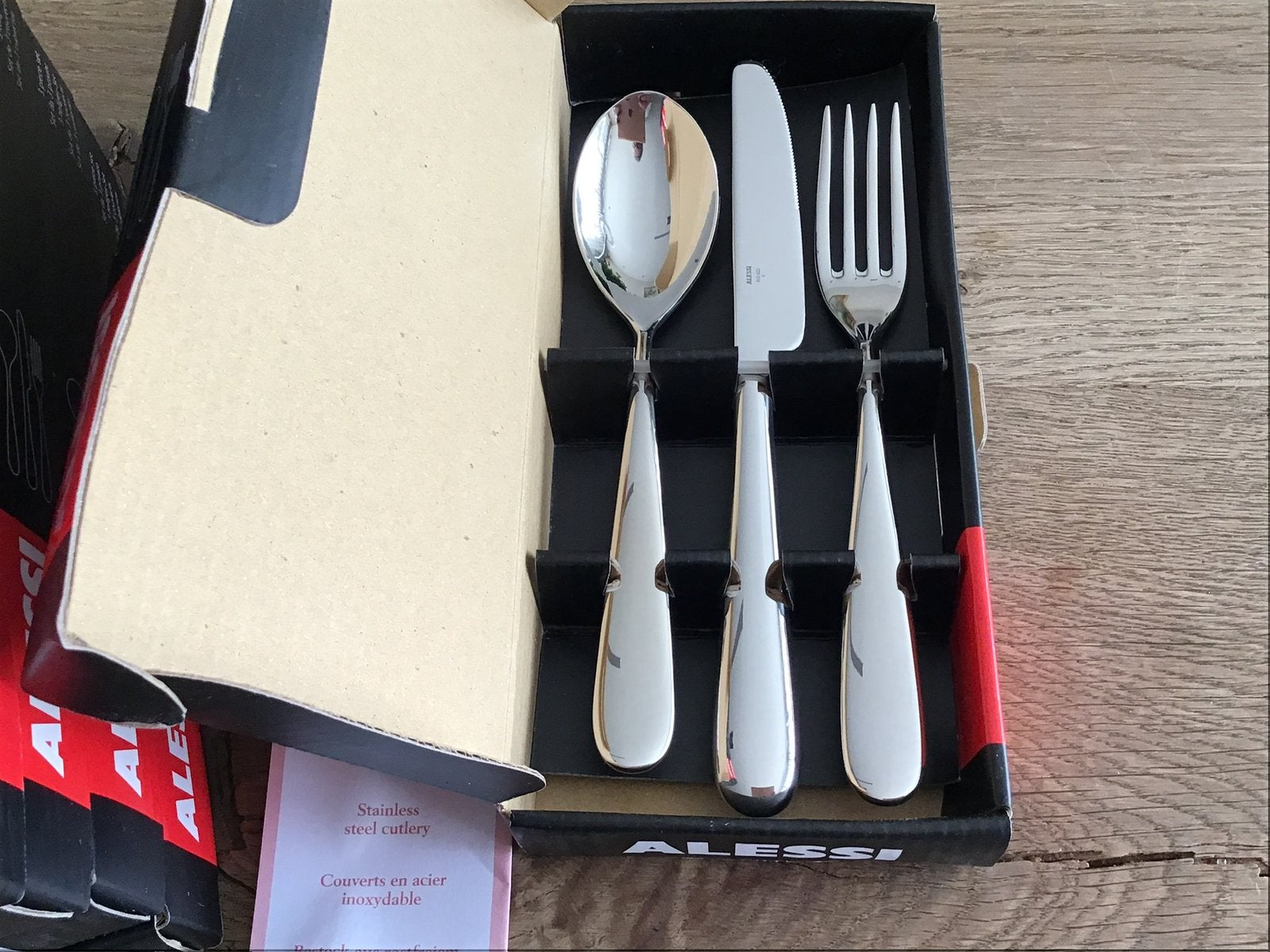 “ALESSI”NUOVA MILANO 3 DELIG ONTBIJT/DESSERT BESTEK, Ophalen of Verzenden