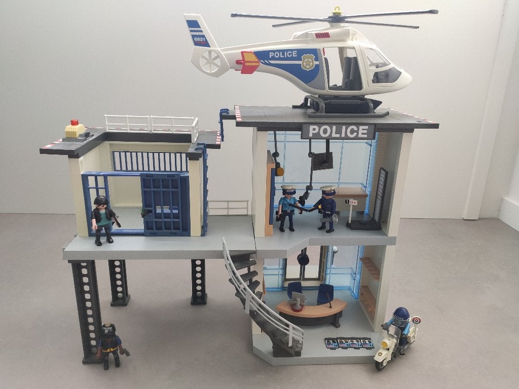 PLAYMOBIL Politiebureau met Alarm 5176 en Politiehelikopter, Kinderen en Baby's, Ophalen, Complete set, Overige typen, Zo goed als nieuw