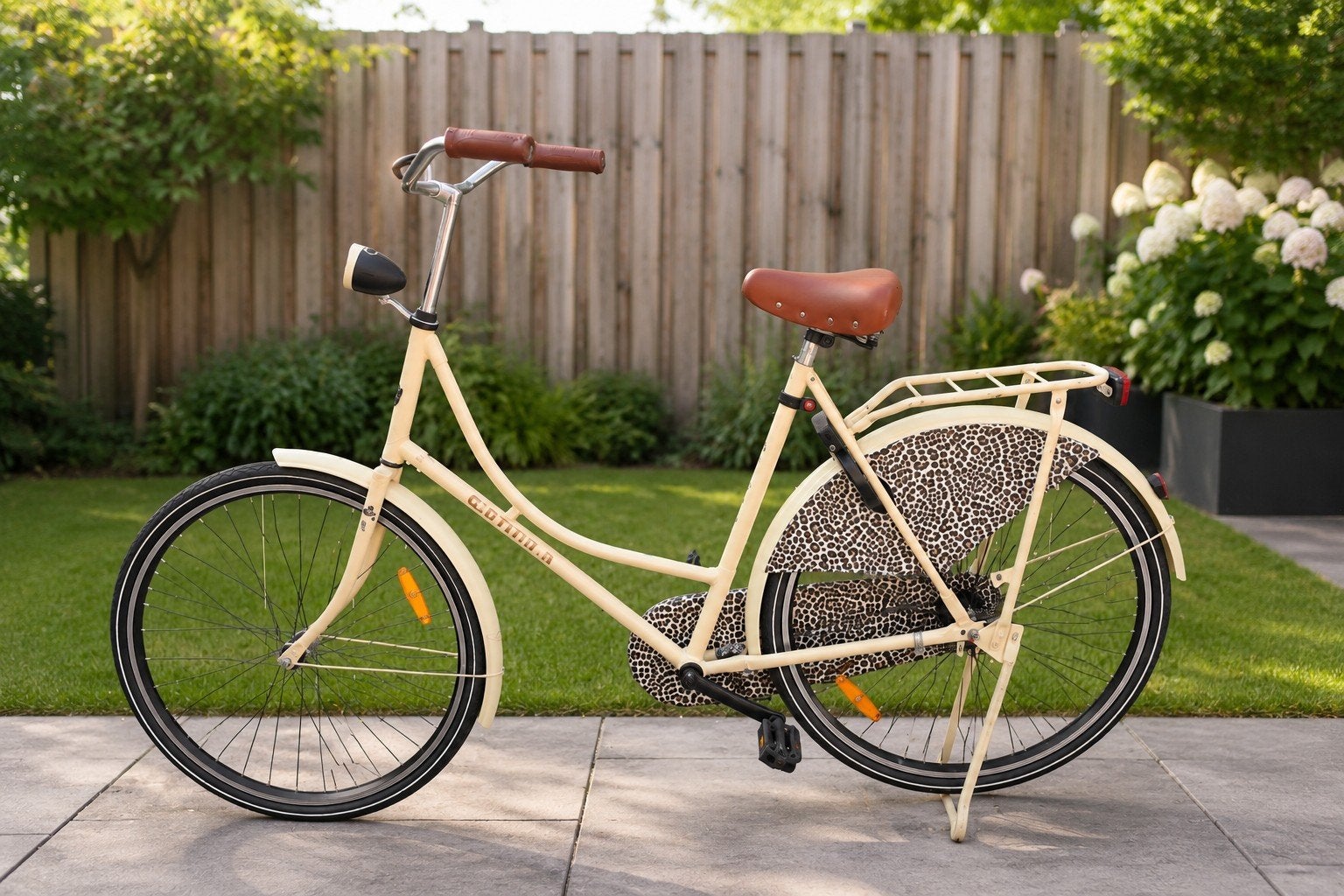 Omafiets met tijgerprint en terugtraprem, Ophalen, Gebruikt, Terugtraprem