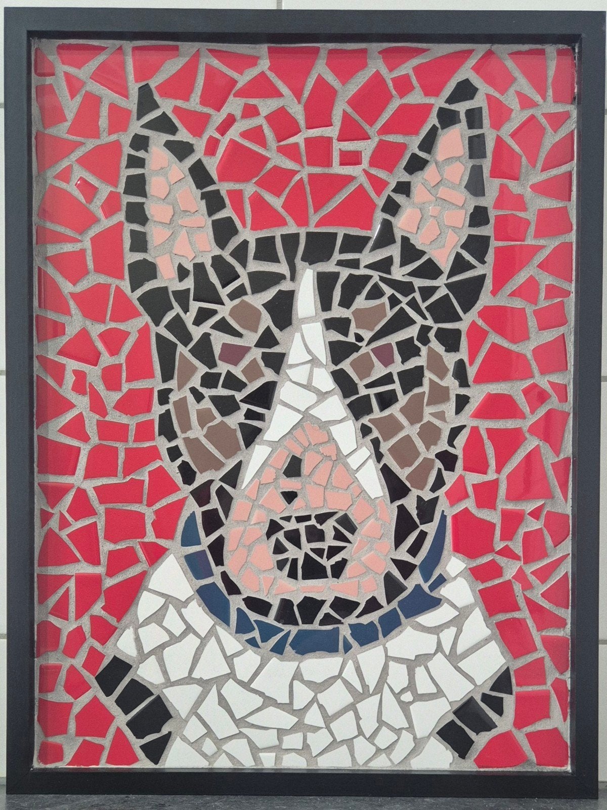 Bull Terrier Mozaiek, Minder dan 50 cm, Oorspronkelijke maker, Nieuw, Ophalen of Verzenden