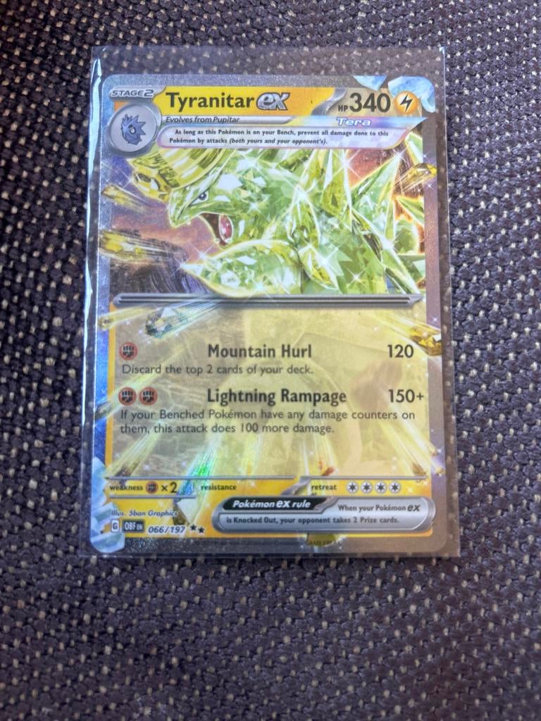 Tyranitar ex Pokémon kaart, Ophalen of Verzenden, Gebruikt, Losse kaart, Foil