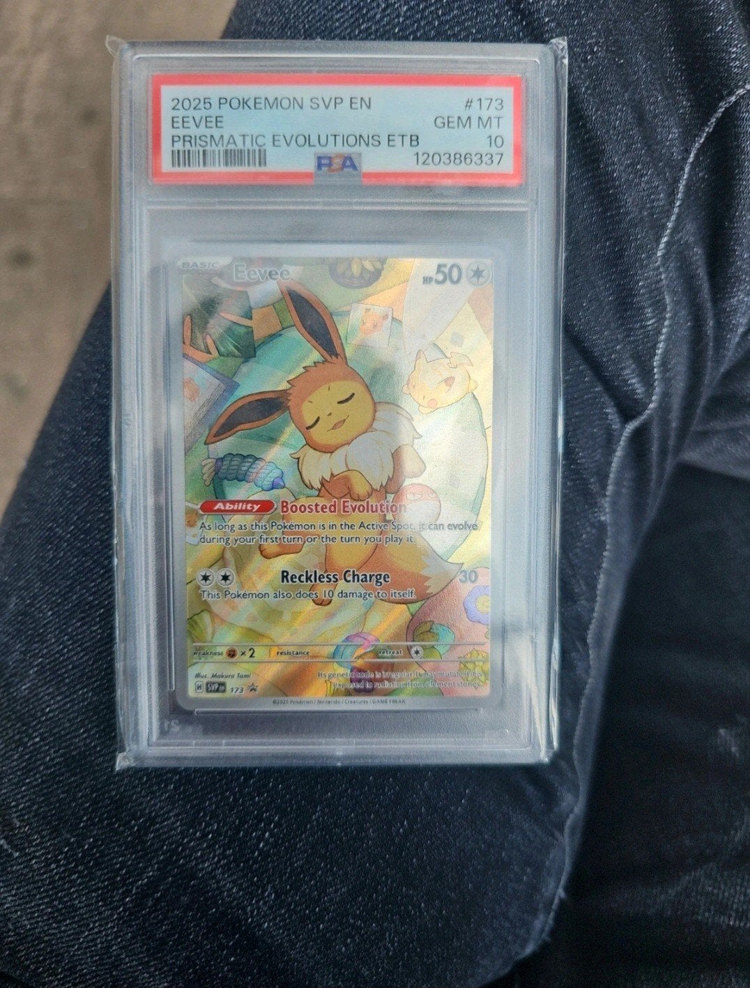 Eevee 173 PSA 10 - Prismatic Evolutions ETB Promo, Ophalen of Verzenden, Nieuw, Losse kaart