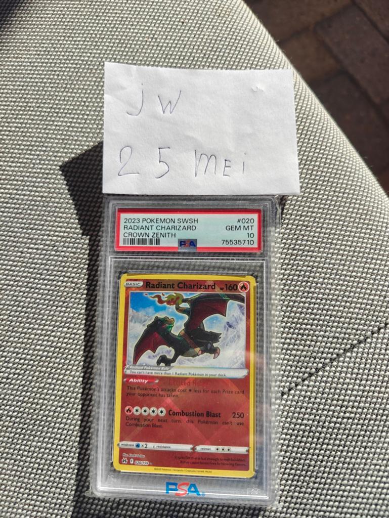 Radiant Charizard #020 PSA 10 ENG Pokémon Kaart, Ophalen of Verzenden