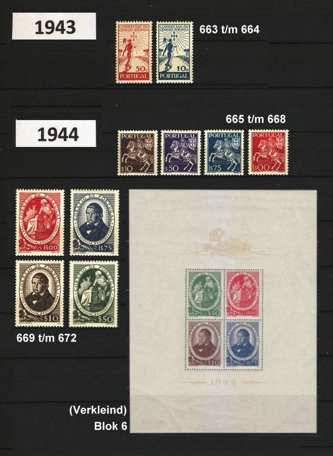 Portugal 1943 t/m 1959, prachtige postfrisse verzameling, Verzenden, Portugal, Postfris