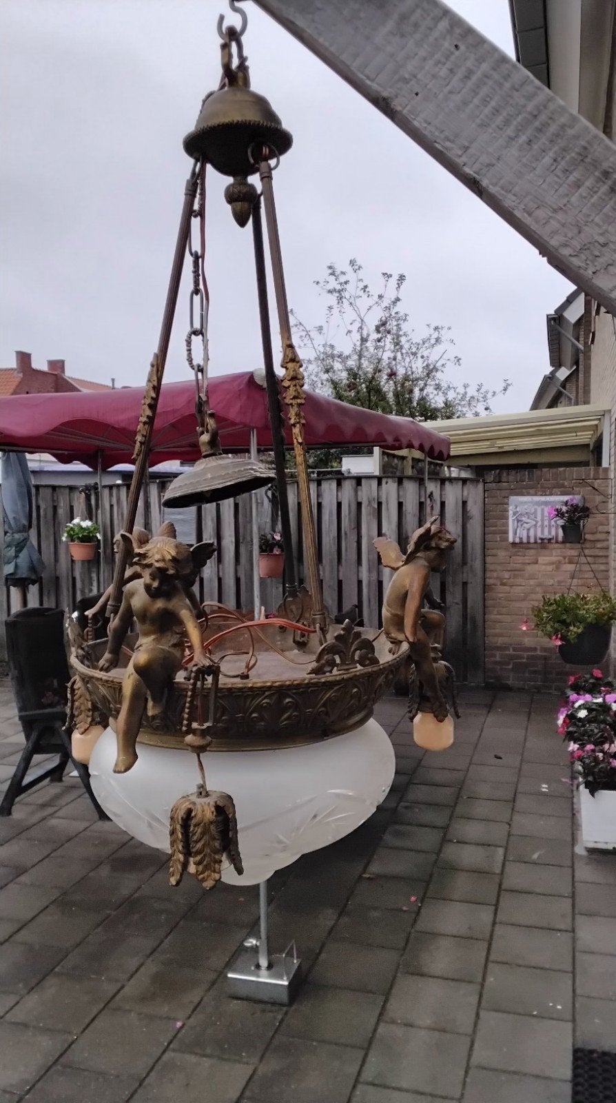 antieke bronzen kroonluchter, Antiek en Kunst, Ophalen