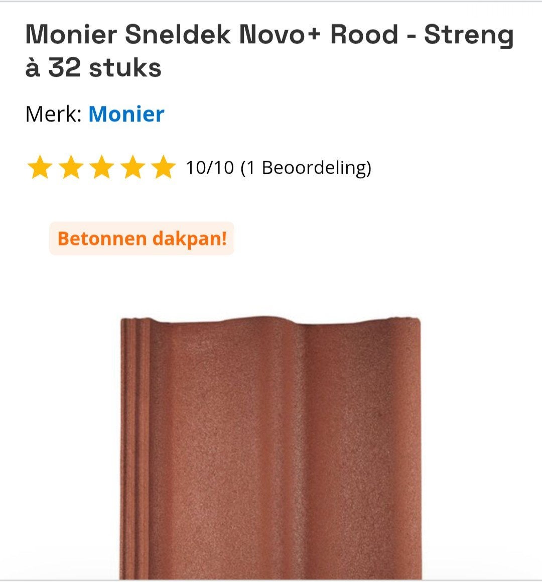 Pallet Monier sneldek pan rood 336 stuks, Ophalen, Steen of Klei, Nieuw, 15 m² of meer