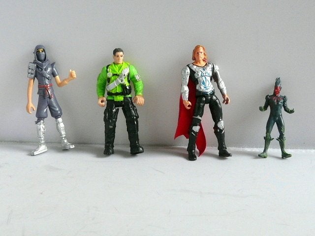 Actiefiguren, 4 stuks waaronder Chap Mei (groene)., Ophalen of Verzenden, Zo goed als nieuw