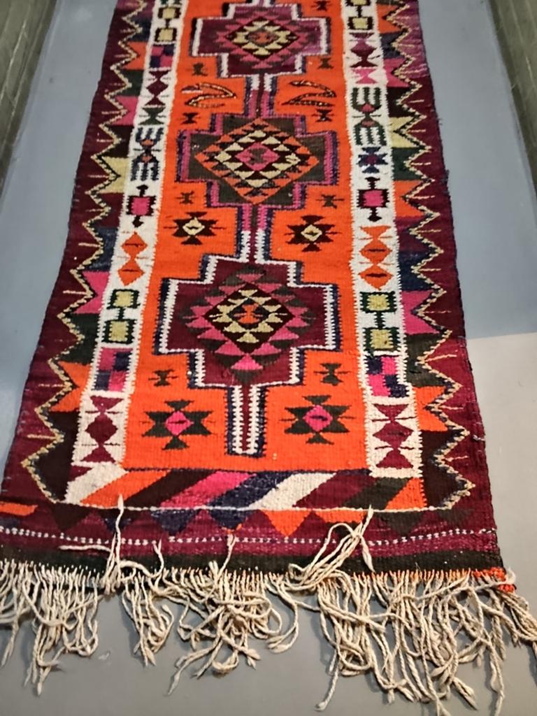 Handgeweven Oosterse Kelim Tapijt - 92x310cm, Ophalen, Gebruikt, 200 cm of meer, 50 tot 100 cm