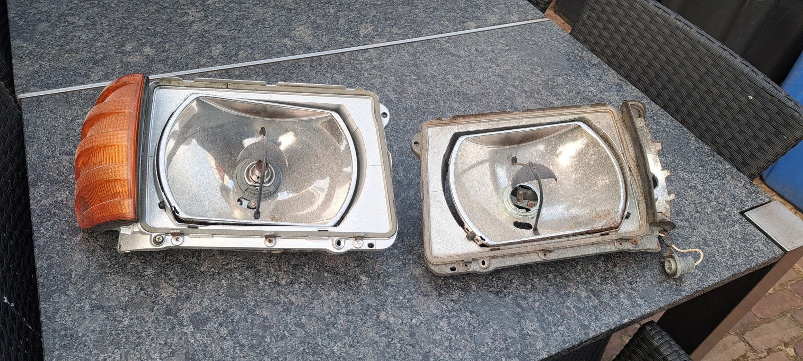 Mercedes Europese koplampen  SLC W107, Ophalen, Gebruikt