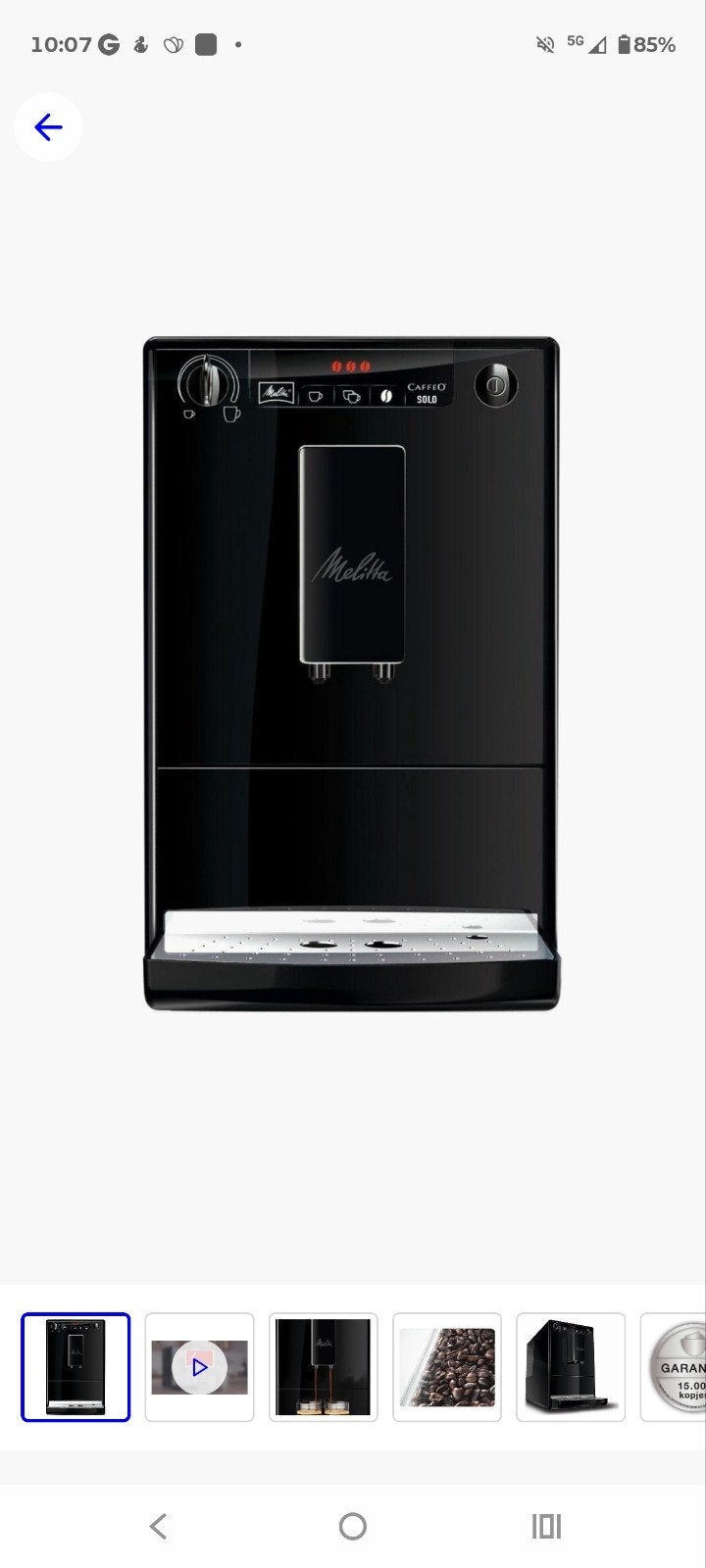 Melitta Caffeo Solo E950-322, Ophalen