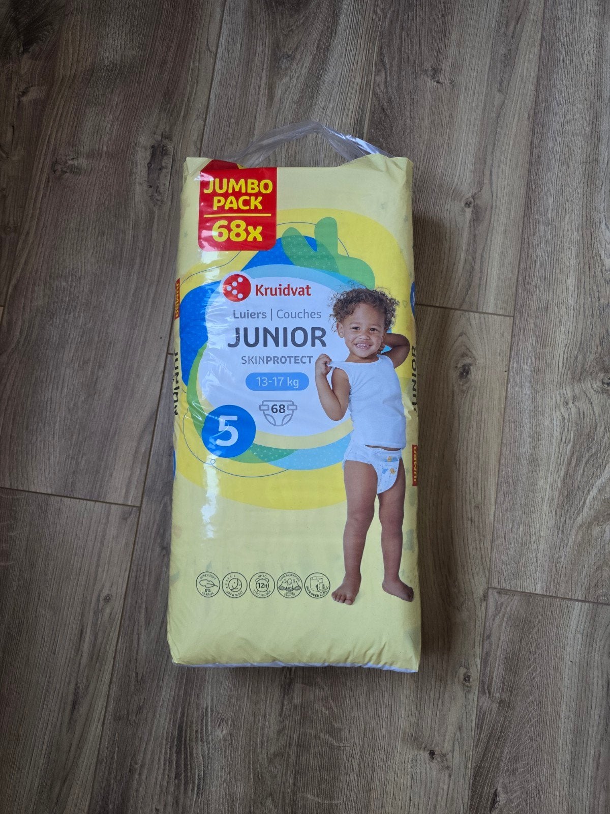 Kruidvat Luier maat 5 Junior (13-17 kg) Jumbo Pack 68 stuks, Ophalen of Verzenden, Nieuw