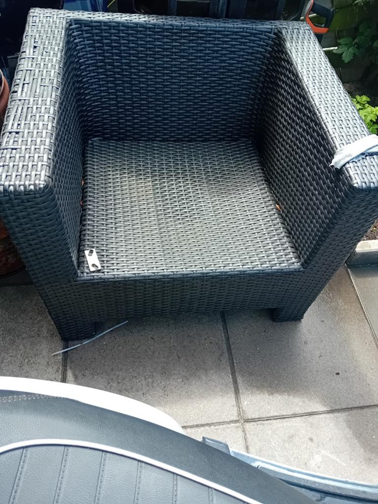 Set van 2 grijze brede lounge stoelen, Tuin en Terras, Tuinsets en Loungesets, 2 zitplaatsen, Gebruikt, Ophalen of Verzenden, Loungeset