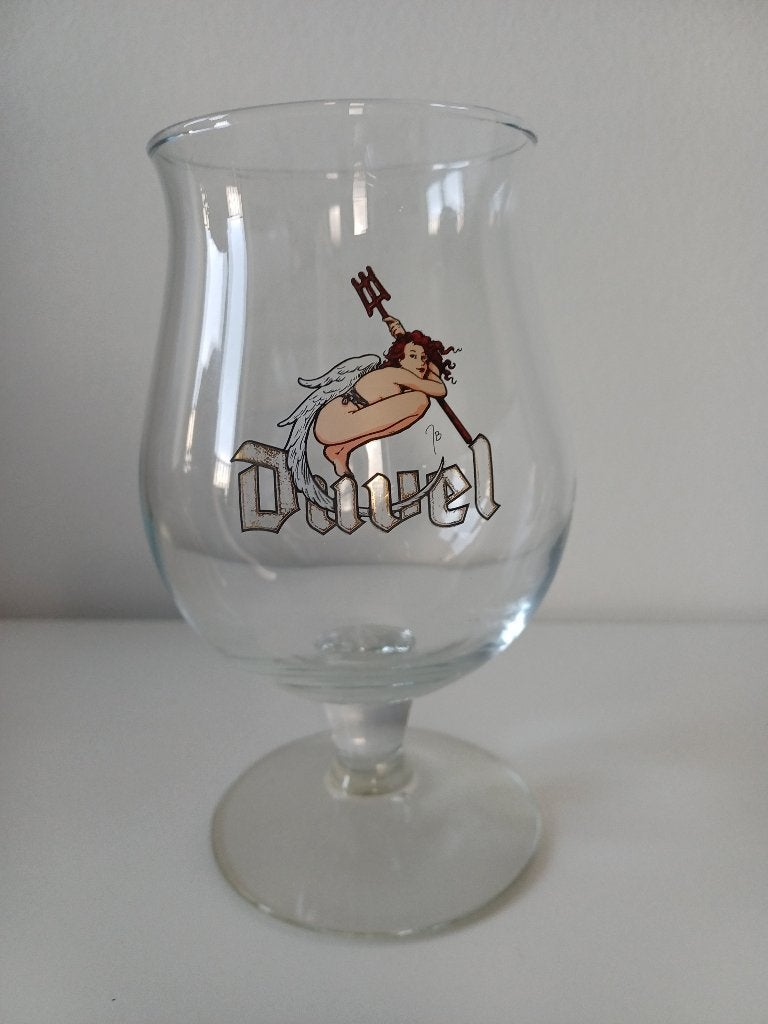 Duvel glas uit 2001 Hop Duvelin, Verzamelen, Biermerken, Ophalen of Verzenden, Zo goed als nieuw, Glas of Glazen, Duvel