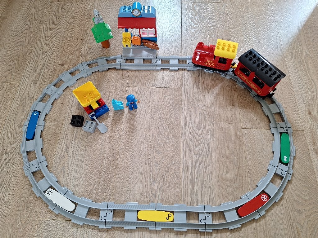 * Duplo: 10874 Stoomtrein, treinbaan, trein set *, Gebruikt, Overige thema's, Ophalen of Verzenden, Duplo