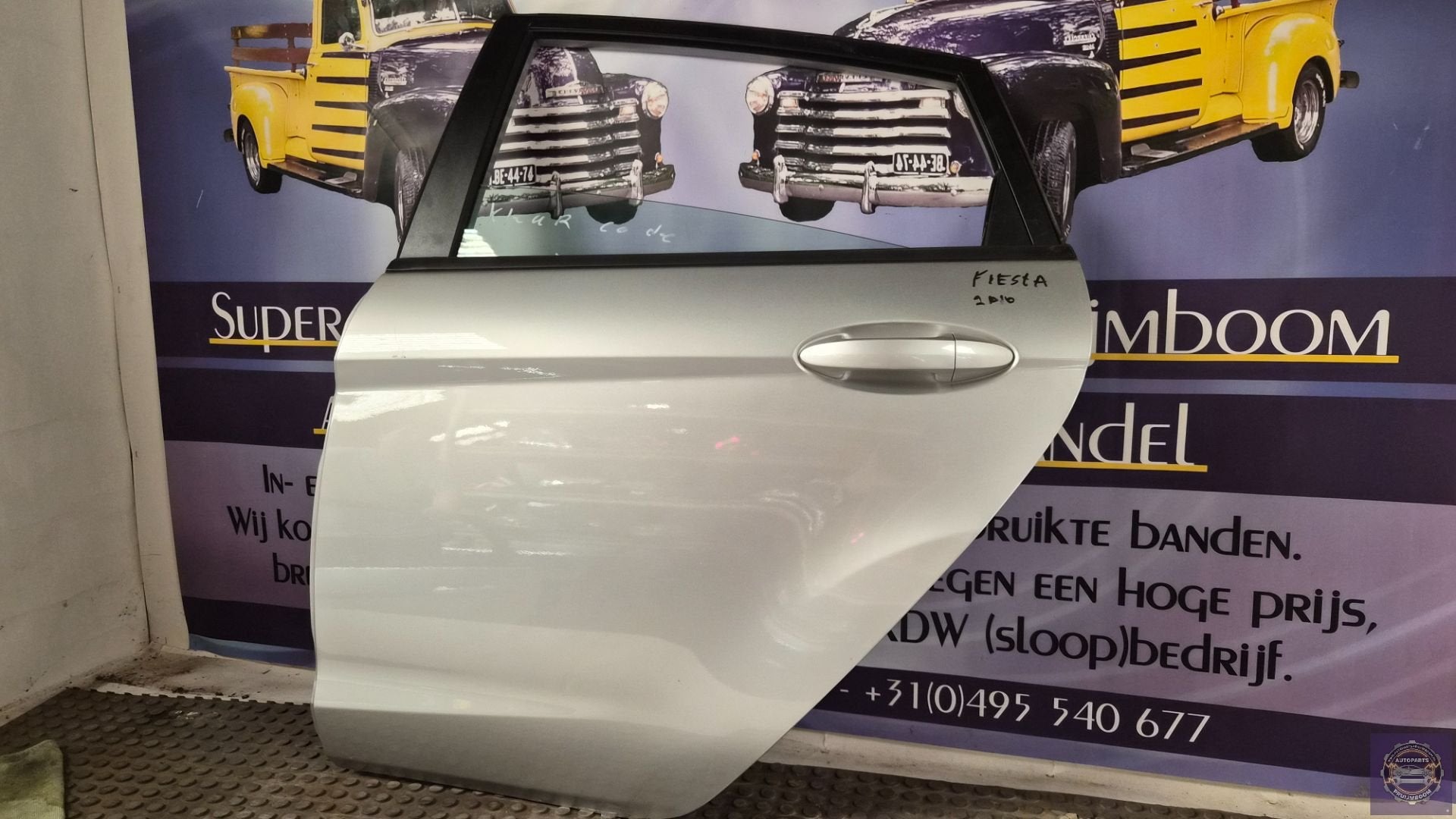 Ford Fiesta 6 (JA8) Deur 4Deurs links-achter grijs 7, Gebruikt, Deur, Info@ford.com, Ophalen of Verzenden