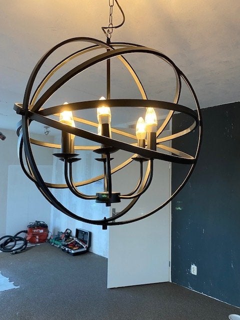 Hanglamp, Ophalen, 50 tot 75 cm, Zo goed als nieuw, Metaal