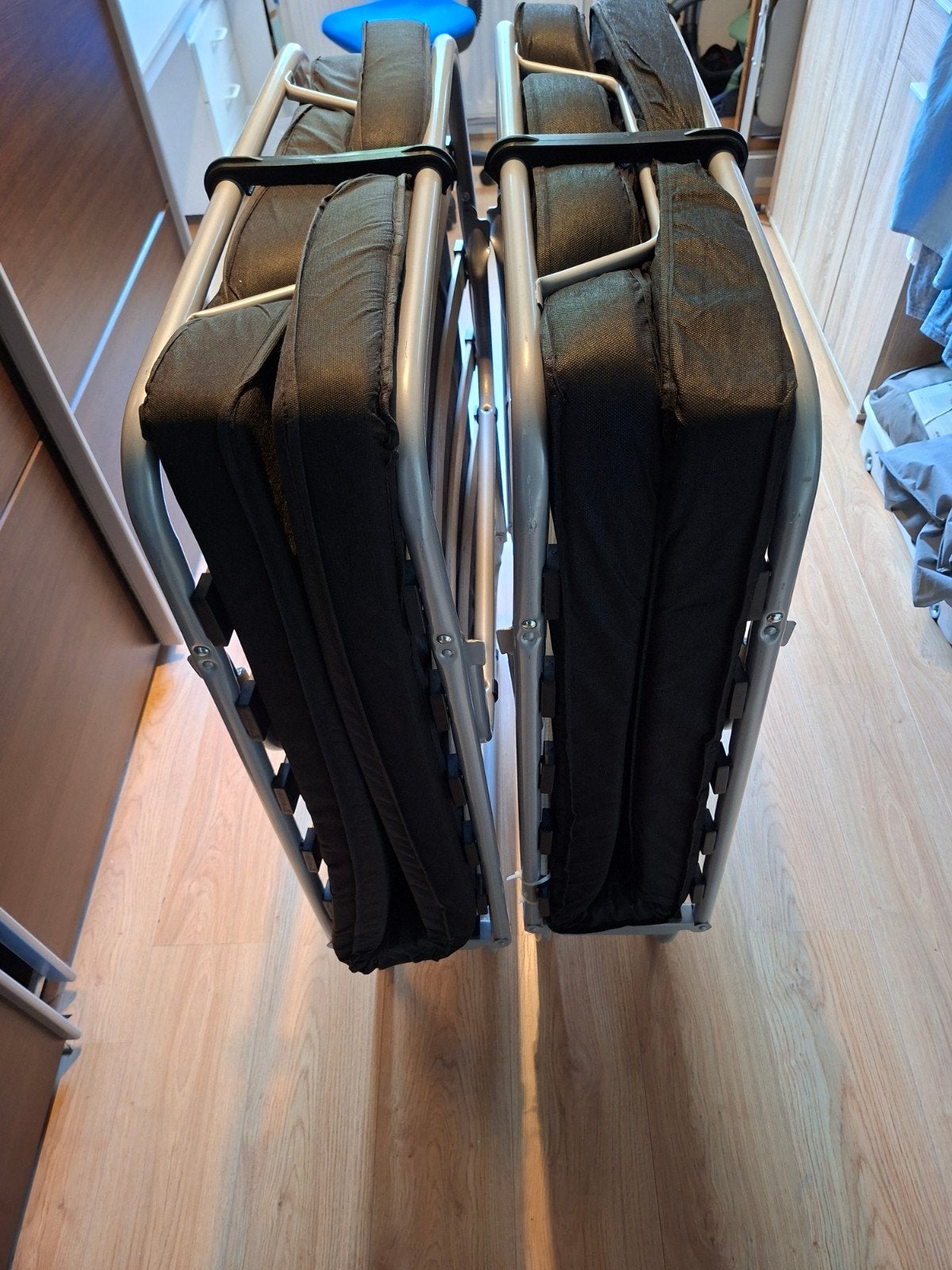 Opklapbedden 190x80 cm incl. matras, weinig gebruikt, Ophalen, Eenpersoons, 190 cm of minder, Zo goed als nieuw