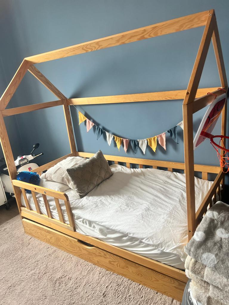 Huisbed voor kinderen inclusief matras, Ophalen, Gebruikt, 70 tot 85 cm, Matras