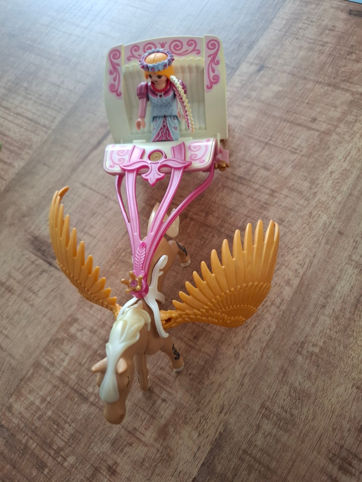 Playmobil 5143 Pegasus paard met jonkvrouw en handleiding, Ophalen of Verzenden, Zo goed als nieuw, Complete set
