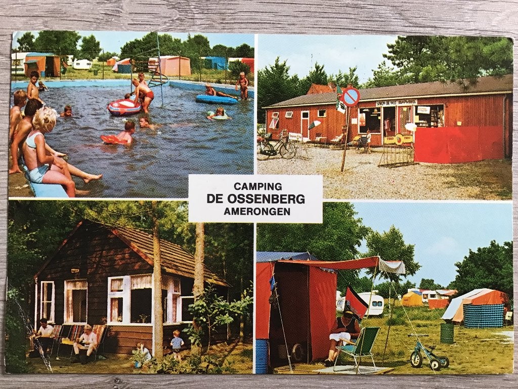 Ansichtkaart Camping De Ossenberg Amerongen Gelopen 1966-72, Verzamelen, Ansichtkaarten | Nederland, Ophalen of Verzenden, 1960 tot 1980
