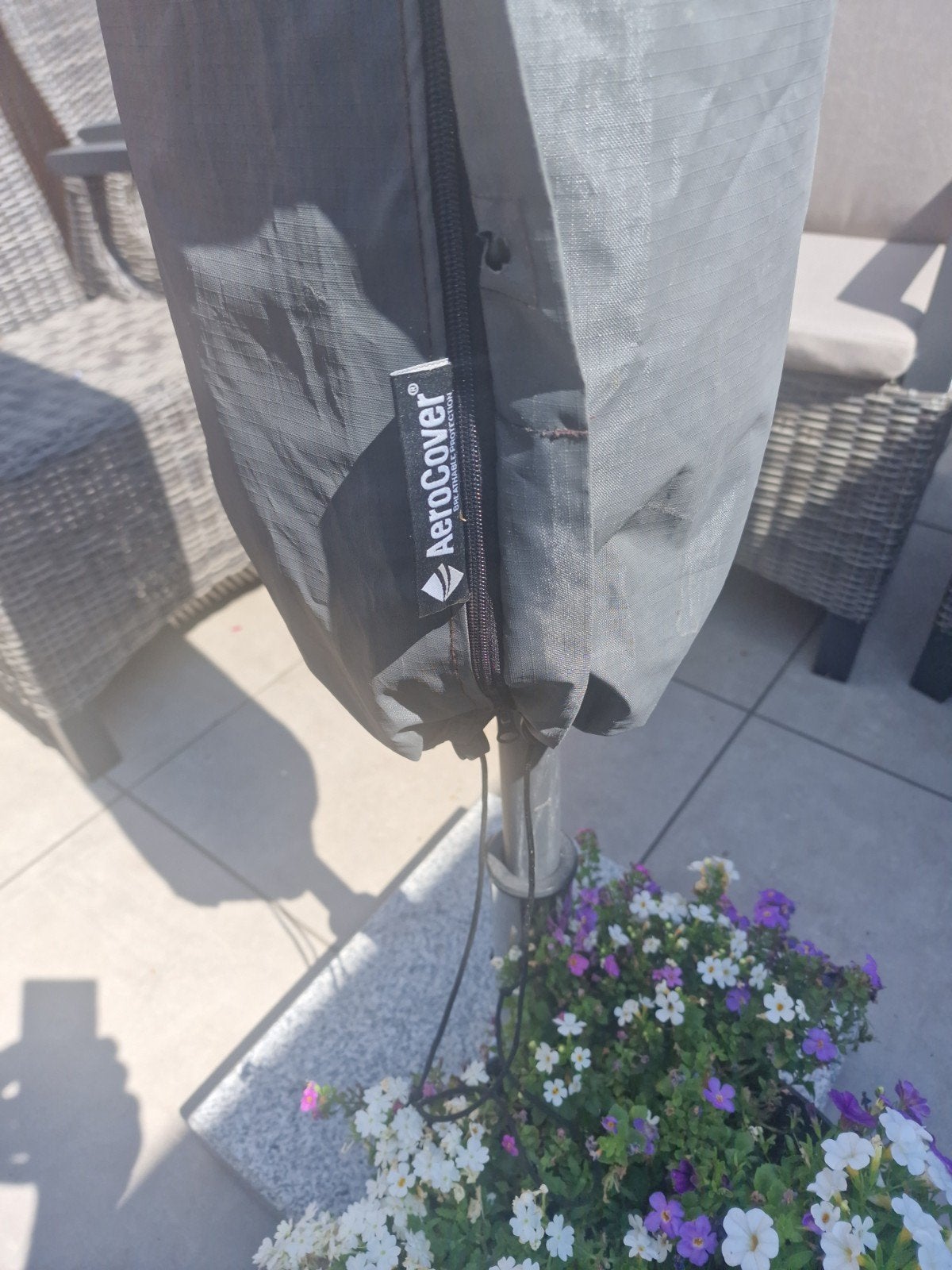 Grote parasol, Ophalen, Gebruikt, 3 tot 4 meter, Verstelbaar