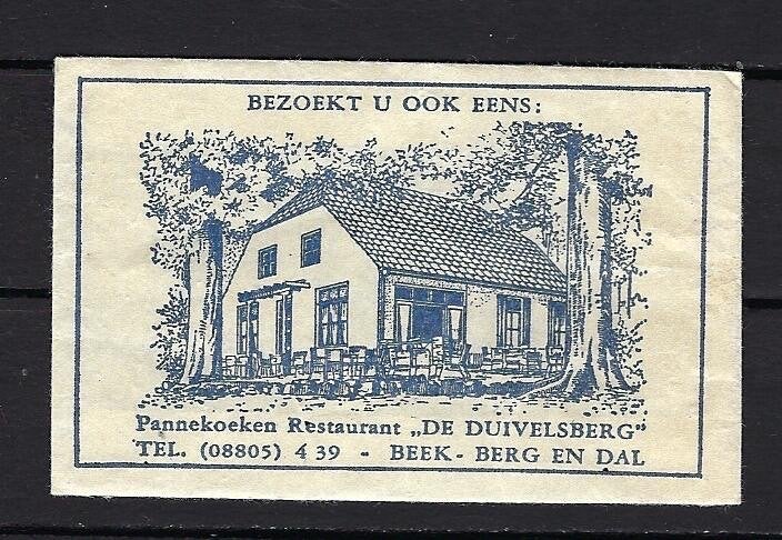 302 Beek-Berg en Dal pannenkoeken rest DE DUIVELSBERG, Ophalen of Verzenden, Nederland