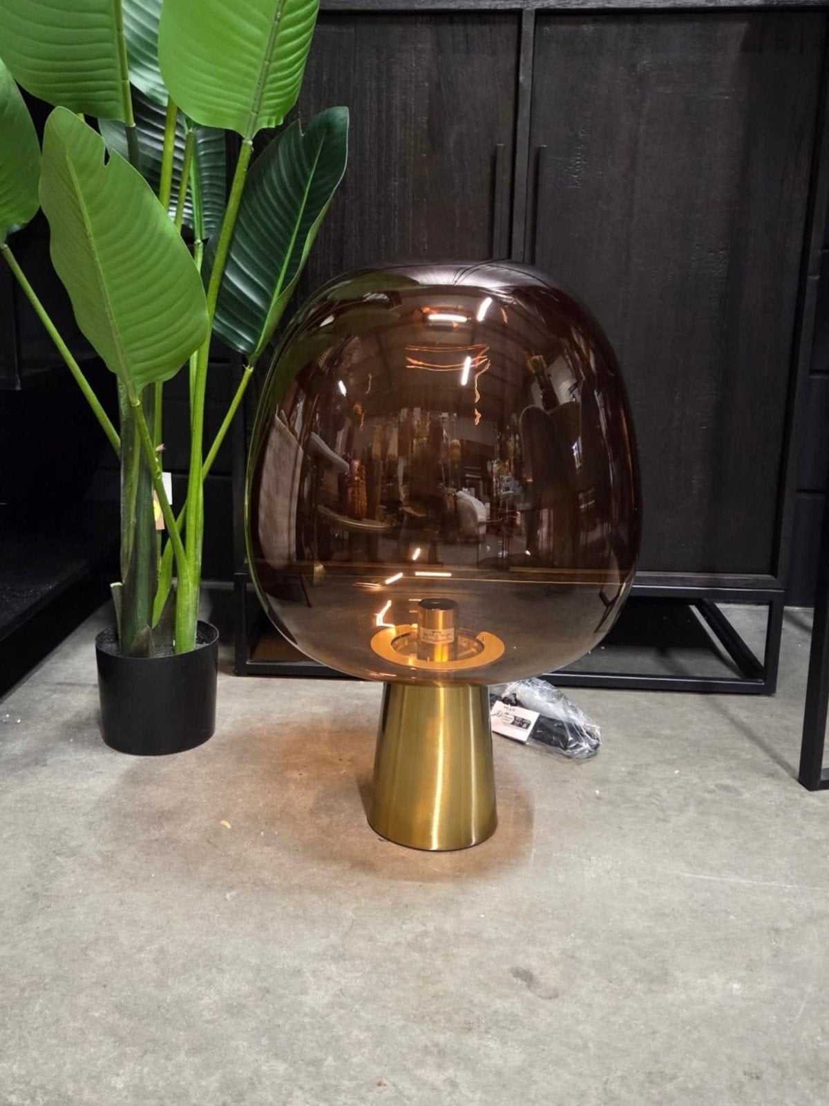 Tafellamp Mayson Bruin Glas / Brons van Light&Living, Ophalen, Light&Living, 50 tot 75 cm, Onbekend