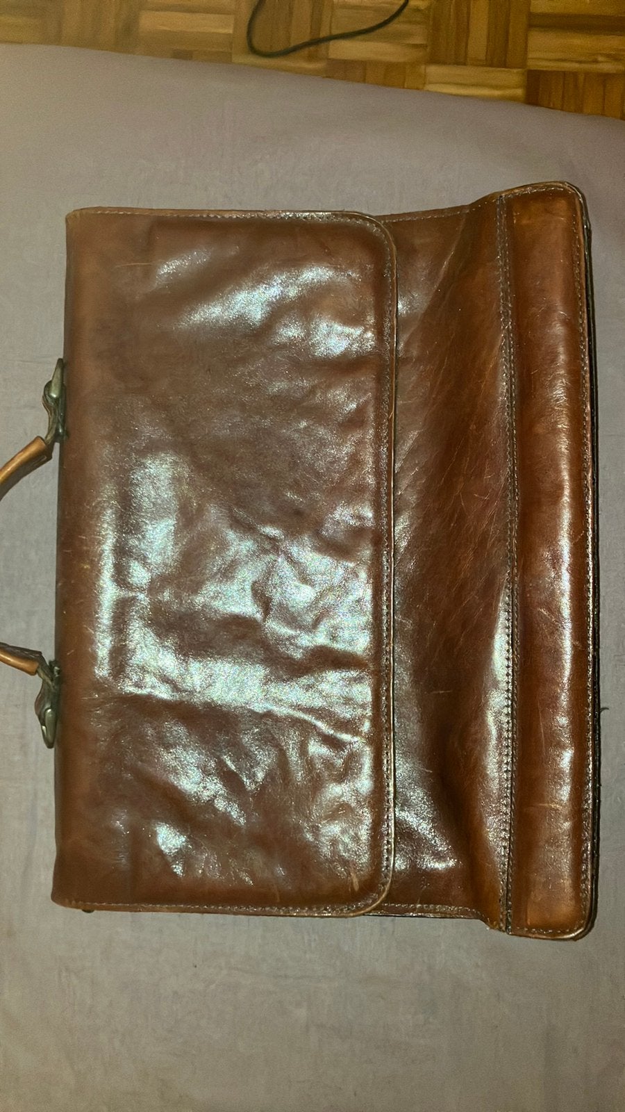 Laptoptas aktetas, Ophalen, Gebruikt, Bruin