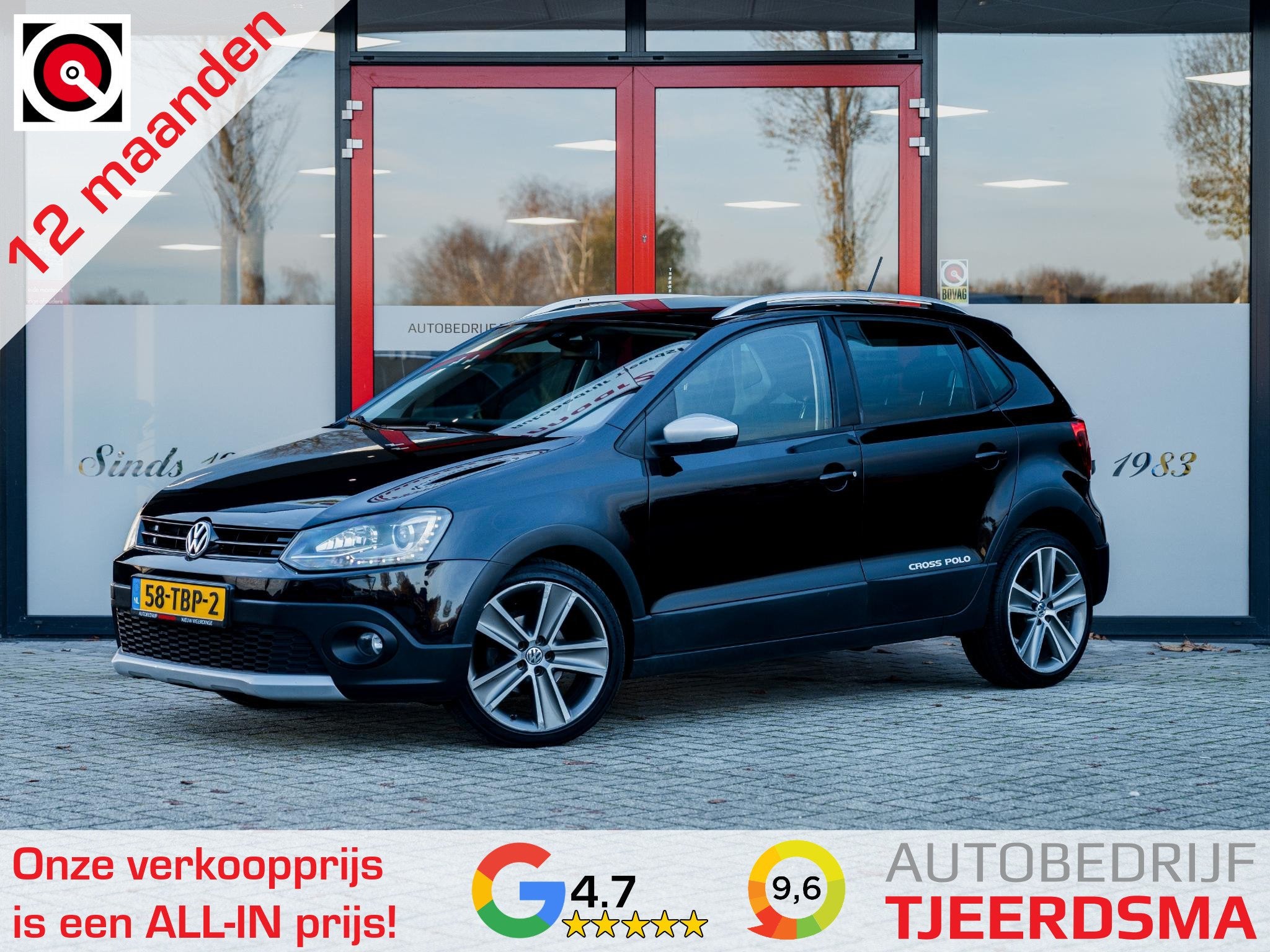 Volkswagen Polo 1.2 TSI Cross | Trekhaak | Origineel NL | Na, Auto's, Volkswagen, Voorwielaandrijving, Zwart, Zwart, Origineel Nederlands