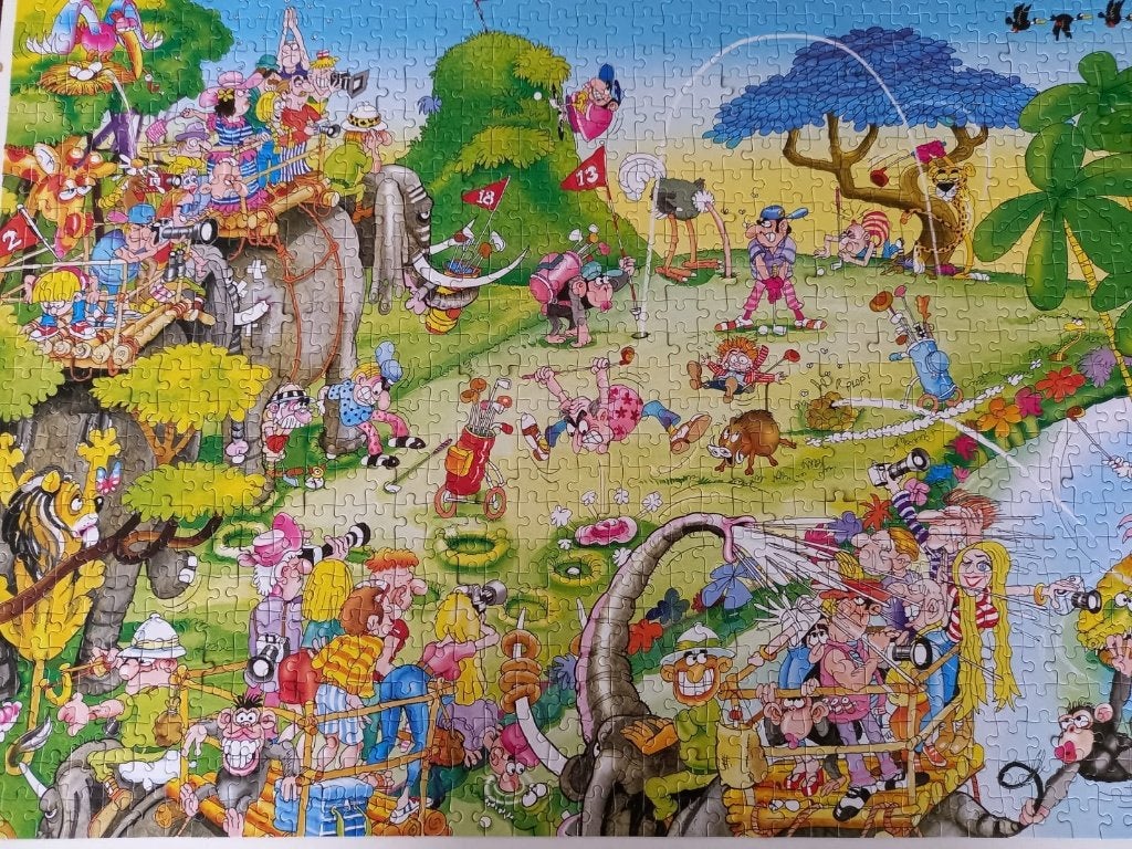 Funny Comic Boston Golf Safari – King – 1000 stukjes, Ophalen of Verzenden, 500 t/m 1500 stukjes, Zo goed als nieuw
