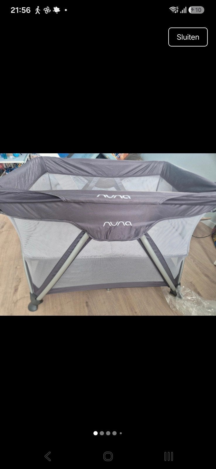 Nuna Sena Campingbedje - Graphite/Grijs, Ophalen, Gebruikt, 70 tot 85 cm, Minder dan 140 cm