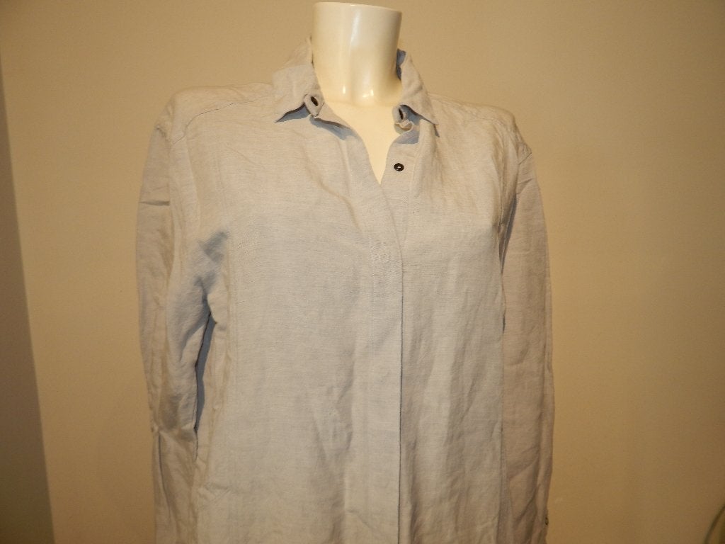 Humanoid deels linnen door knoop jurk blouse look mt M, Kleding | Dames, Maat 38/40 (M), Humanoid, Ophalen of Verzenden, Zo goed als nieuw